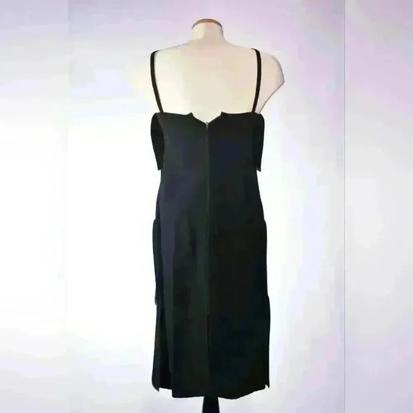 1970s SONIA RYKIEL Black Ruffled A-Line Designer Dress Vintage 6US 10UK France - Picture 3 of 8